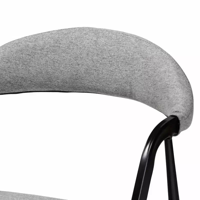 Set da pranzo Baxton Studio Orrin moderno industriale 5 pezzi in tessuto grigio e metallo