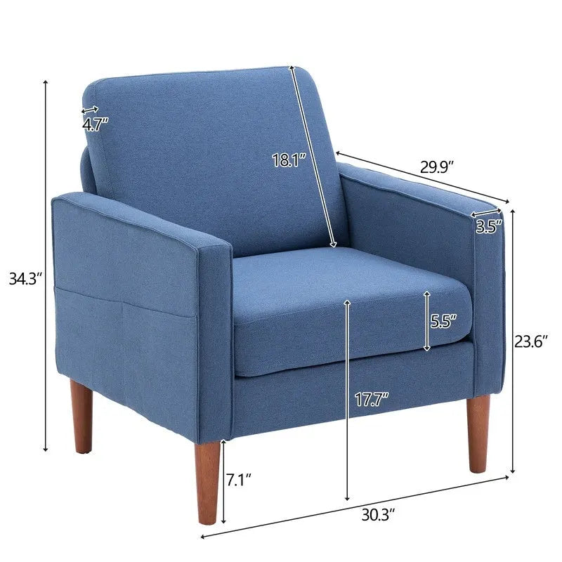 Poltrona decorativa a un posto Nuclear Bomb II con gambe in legno massello