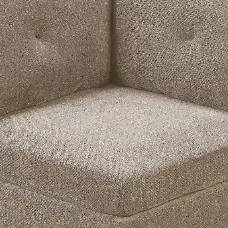 Modulo angolare in tessuto con cuscino dello schienale capitonné, grigio