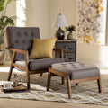 Carson Carrington Baberg Upholstered Armchair and Footstool Set