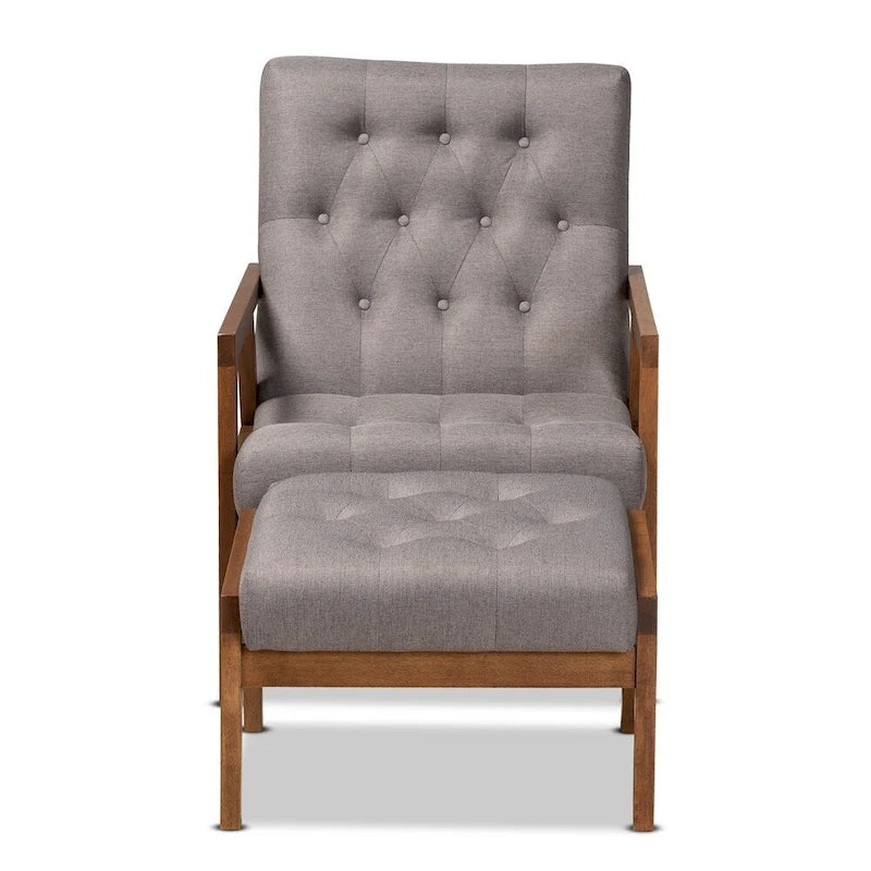 Carson Carrington Baberg Upholstered Armchair and Footstool Set