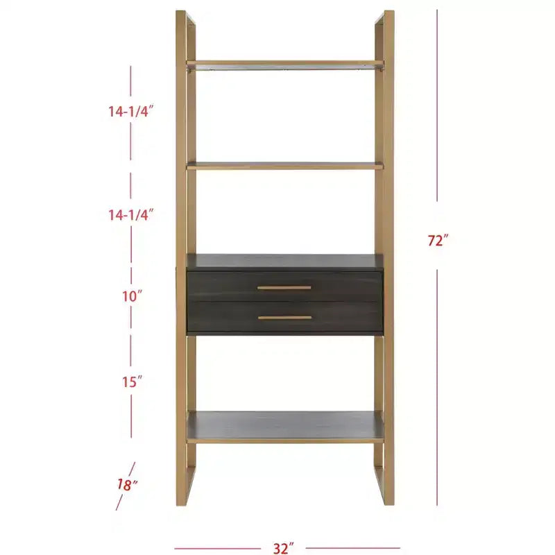 Skylar Etagere a 4 Ripiani con 1 Cassetto