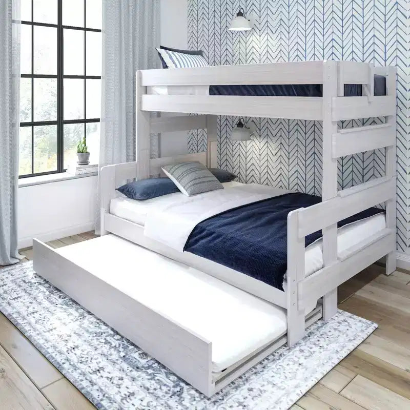 Plank+Beam Solid Wood Farmhouse Twin over Full Bunk Bed Bed with Trundle