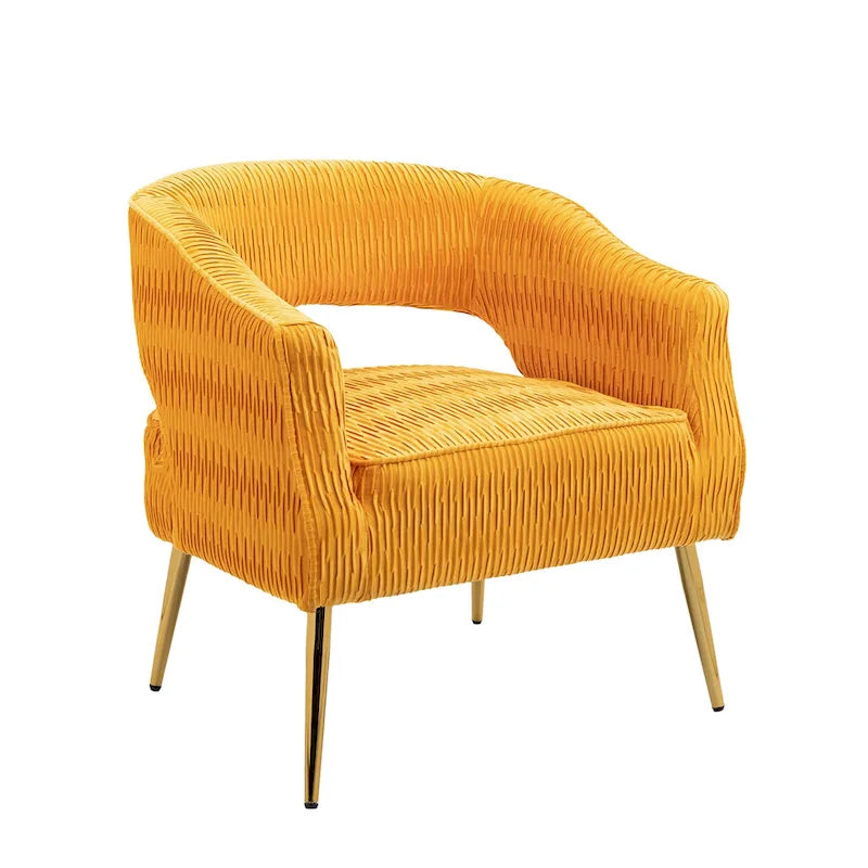 Contemporary Upholstered Ruffle Accent Chair