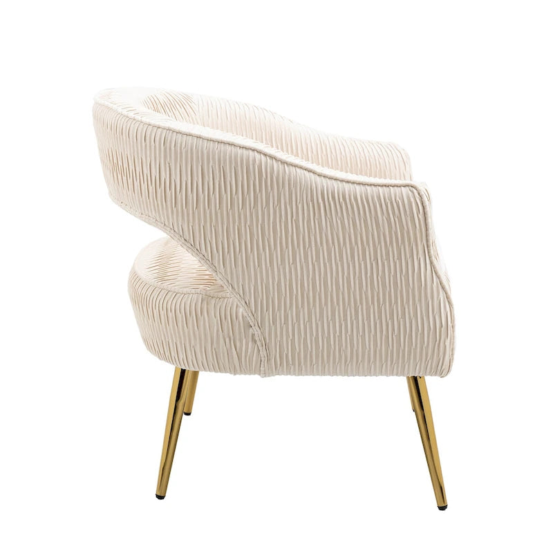 Contemporary Upholstered Ruffle Accent Chair