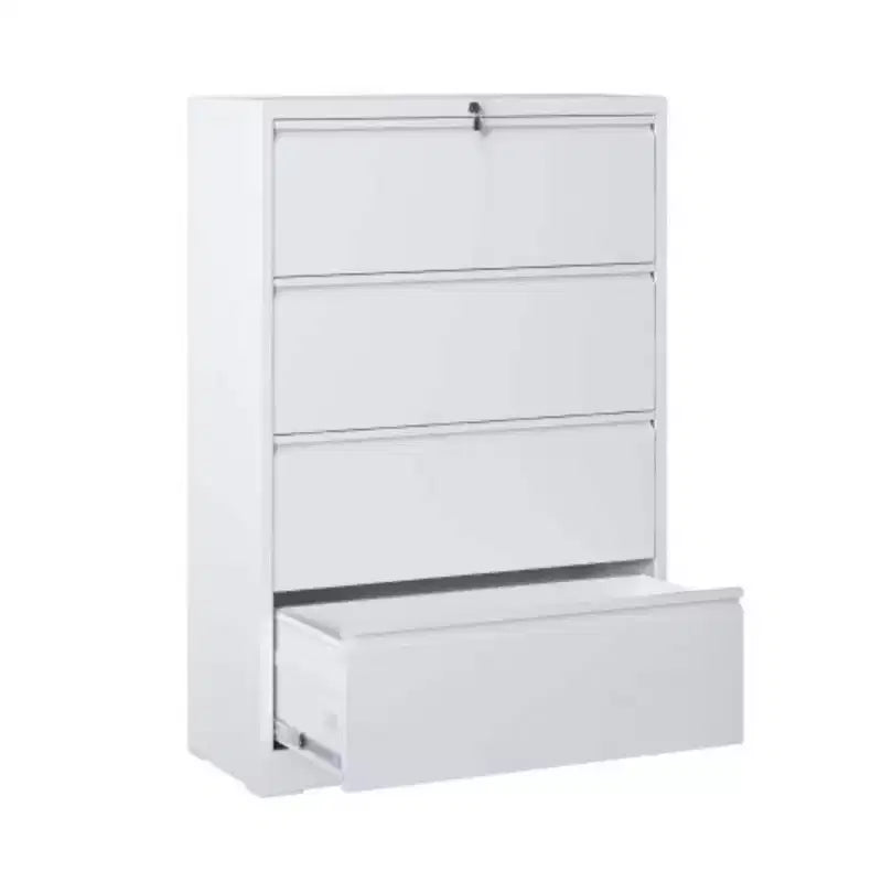Schedario a 4 cassetti, con serratura, 2 chiavi, spazio di archiviazione silenzioso, armadietto metallico chiudibile a chiave per ufficio domestico, documenti formato Legal, Letter, A4, F4