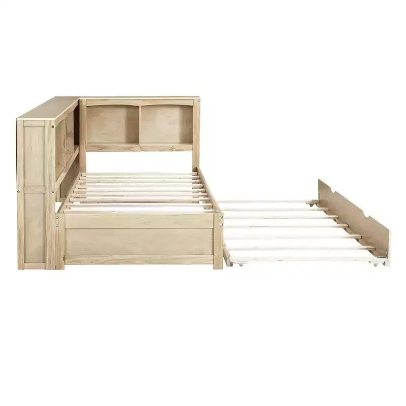 Twin Size Daybed with Trundle/2 Drawers, Storage Cabinets and USB Ports 4B