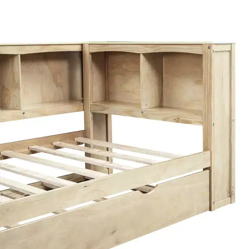 Twin Size Daybed with Trundle/2 Drawers, Storage Cabinets and USB Ports 4B