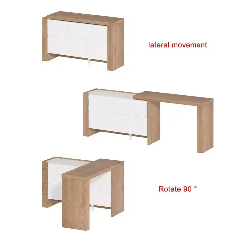 Toeletta Famapy girevole marrone e bianca con cassetti portaoggetti