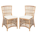 SAFAVIEH Patty Poltroncina d'appoggio in Rattan con Cuscino (Set di 2) - 19.7 L x 22.1 P x 35.4 A - 20Lx22Px35A