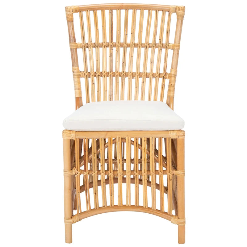 SAFAVIEH Patty Poltroncina d'appoggio in Rattan con Cuscino (Set di 2) - 19.7 L x 22.1 P x 35.4 A - 20Lx22Px35A