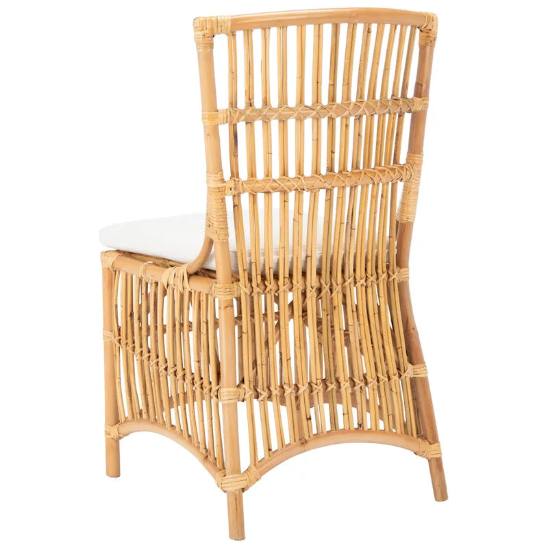 SAFAVIEH Patty Poltroncina d'appoggio in Rattan con Cuscino (Set di 2) - 19.7 L x 22.1 P x 35.4 A - 20Lx22Px35A
