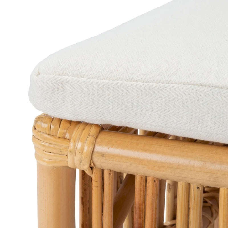 SAFAVIEH Patty Poltroncina d'appoggio in Rattan con Cuscino (Set di 2) - 19.7 L x 22.1 P x 35.4 A - 20Lx22Px35A