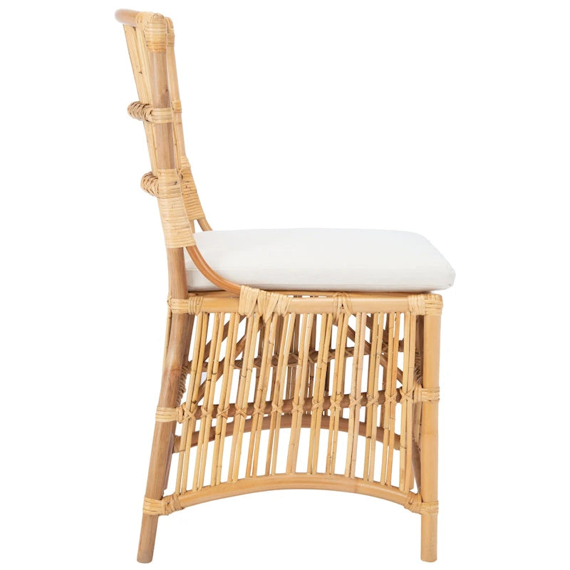 SAFAVIEH Patty Poltroncina d'appoggio in Rattan con Cuscino (Set di 2) - 19.7 L x 22.1 P x 35.4 A - 20Lx22Px35A