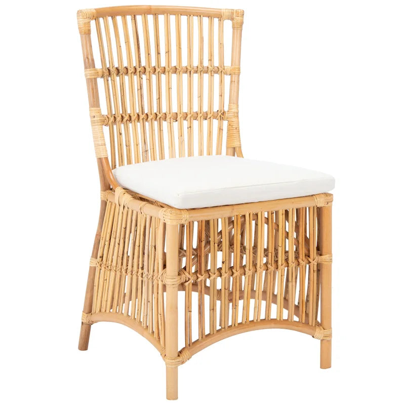 SAFAVIEH Patty Poltroncina d'appoggio in Rattan con Cuscino (Set di 2) - 19.7 L x 22.1 P x 35.4 A - 20Lx22Px35A