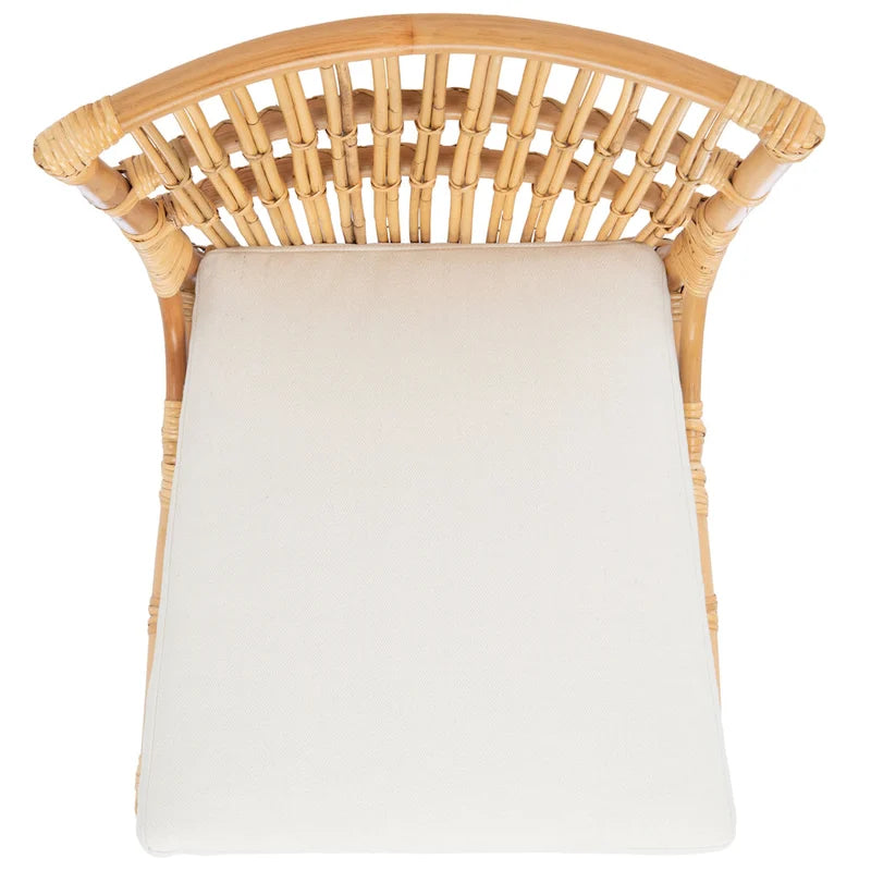 SAFAVIEH Patty Poltroncina d'appoggio in Rattan con Cuscino (Set di 2) - 19.7 L x 22.1 P x 35.4 A - 20Lx22Px35A