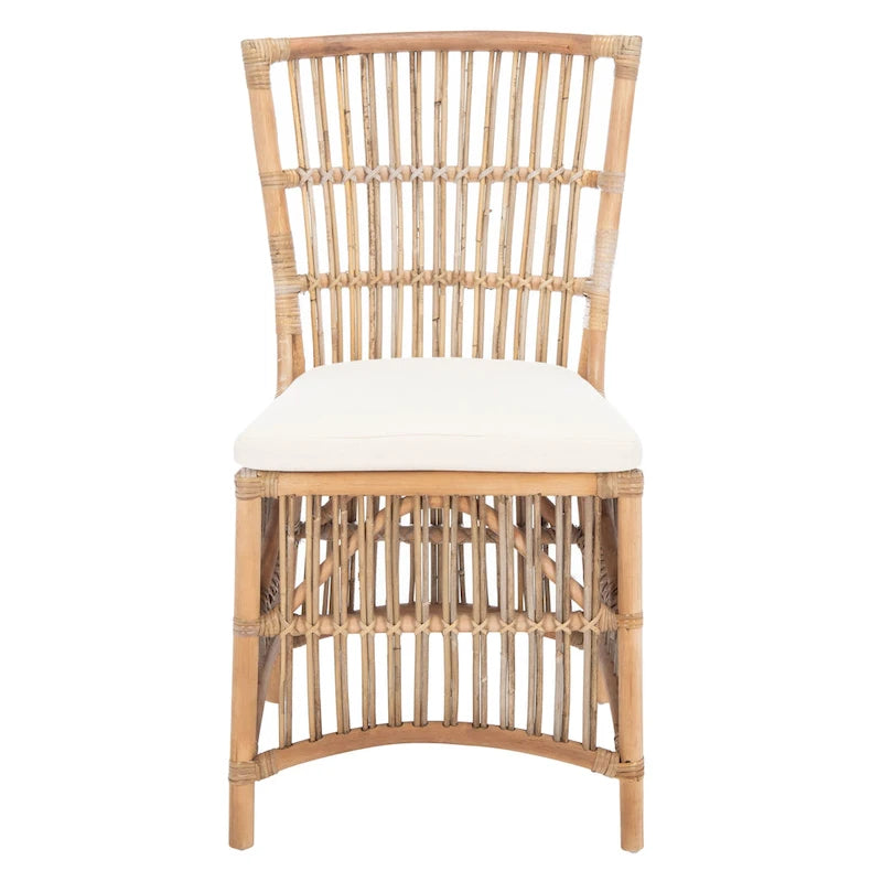 SAFAVIEH Patty Poltroncina d'appoggio in Rattan con Cuscino (Set di 2) - 19.7 L x 22.1 P x 35.4 A - 20Lx22Px35A