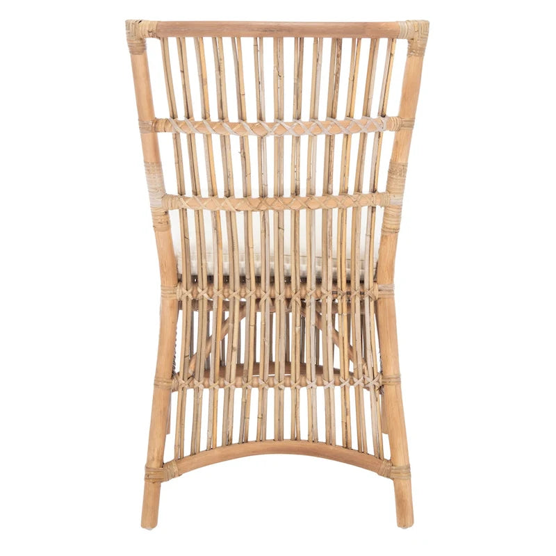 SAFAVIEH Patty Poltroncina d'appoggio in Rattan con Cuscino (Set di 2) - 19.7 L x 22.1 P x 35.4 A - 20Lx22Px35A