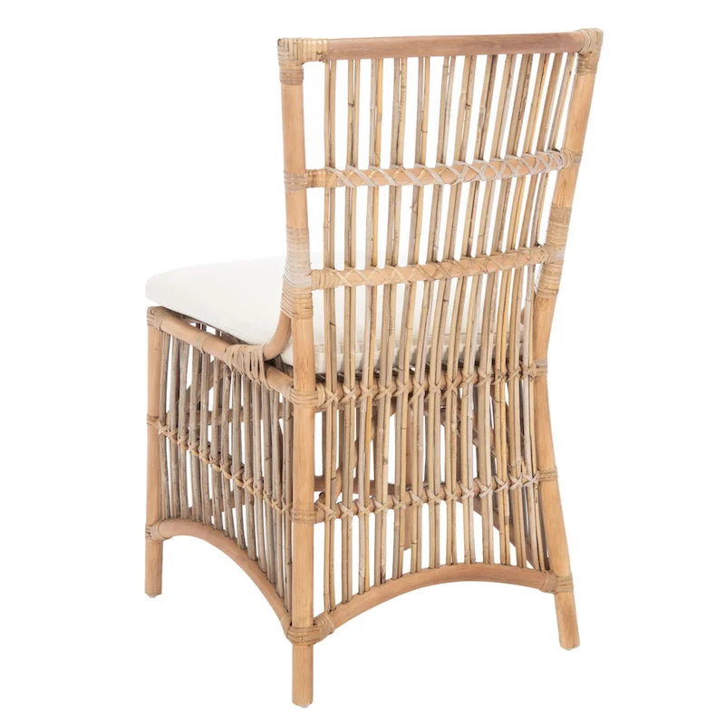 SAFAVIEH Patty Poltroncina d'appoggio in Rattan con Cuscino (Set di 2) - 19.7 L x 22.1 P x 35.4 A - 20Lx22Px35A