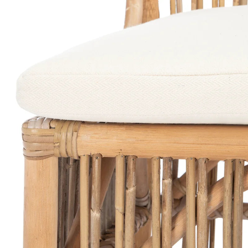 SAFAVIEH Patty Poltroncina d'appoggio in Rattan con Cuscino (Set di 2) - 19.7 L x 22.1 P x 35.4 A - 20Lx22Px35A