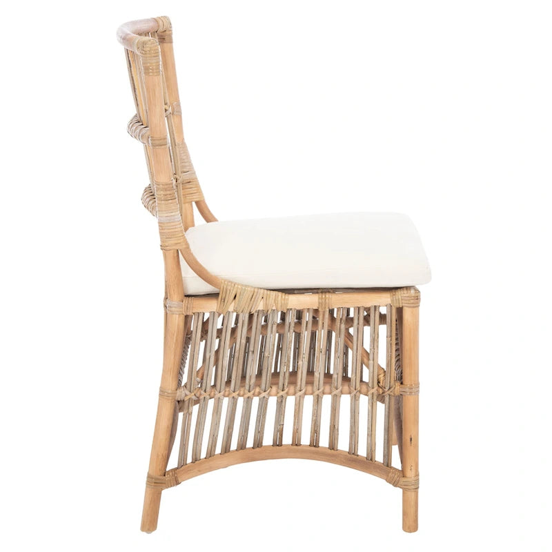 SAFAVIEH Patty Poltroncina d'appoggio in Rattan con Cuscino (Set di 2) - 19.7 L x 22.1 P x 35.4 A - 20Lx22Px35A