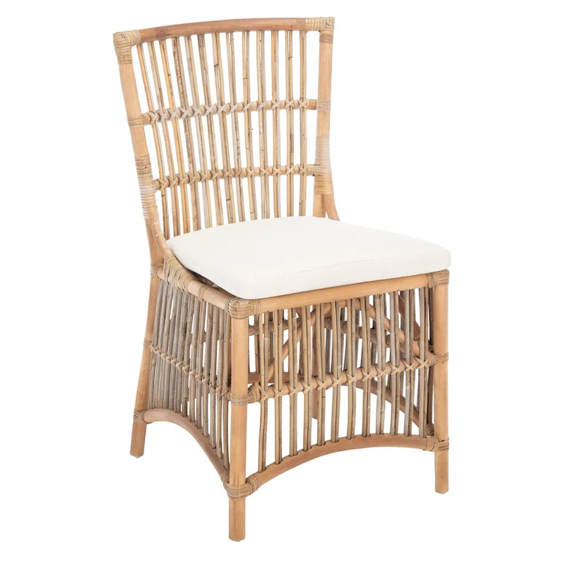 SAFAVIEH Patty Poltroncina d'appoggio in Rattan con Cuscino (Set di 2) - 19.7 L x 22.1 P x 35.4 A - 20Lx22Px35A