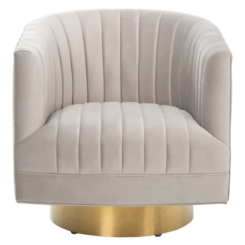 Poltrona a botte girevole SAFAVIEH Couture Matejka con rivestimento a canale - 28 L x 31 P x 30 A - 28Lx31Px30A