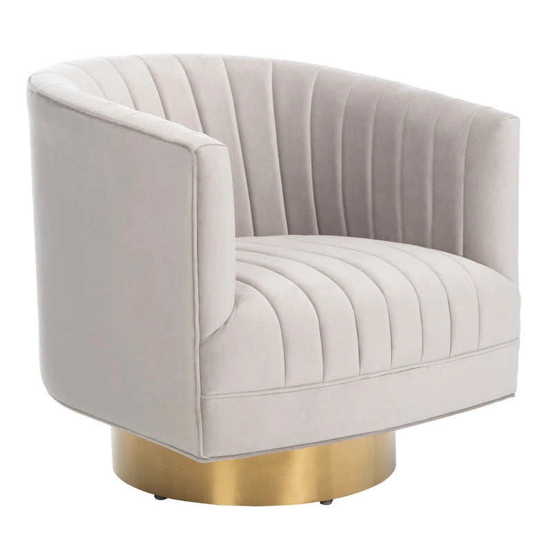 Poltrona a botte girevole SAFAVIEH Couture Matejka con rivestimento a canale - 28 L x 31 P x 30 A - 28Lx31Px30A