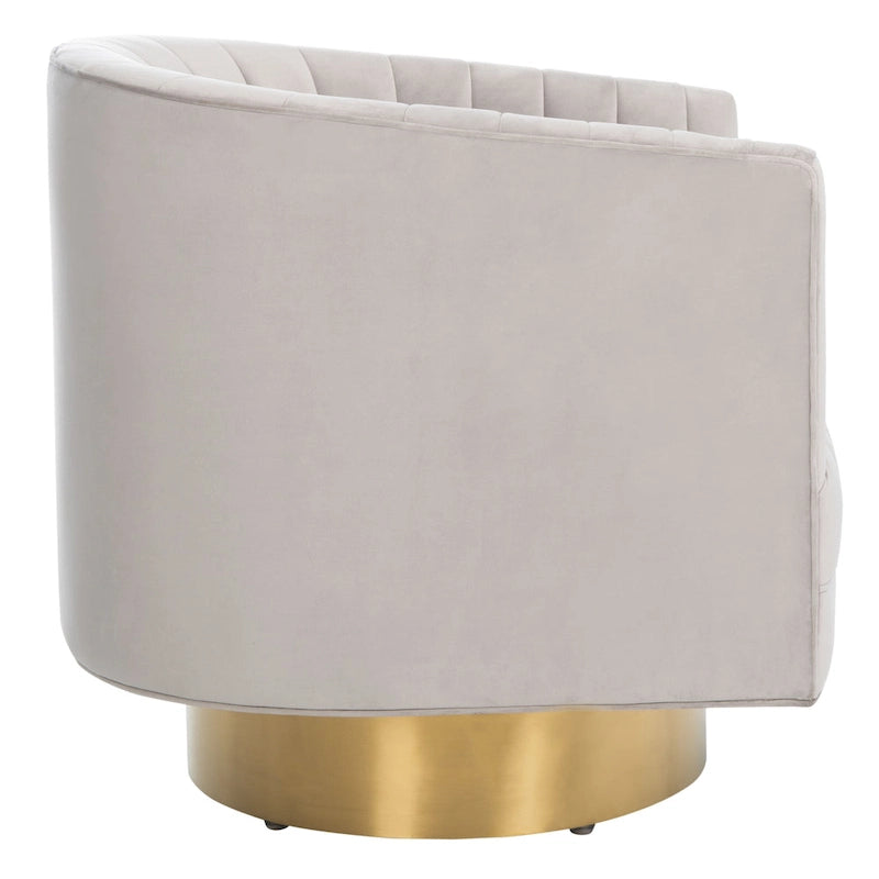 Poltrona a botte girevole SAFAVIEH Couture Matejka con rivestimento a canale - 28 L x 31 P x 30 A - 28Lx31Px30A