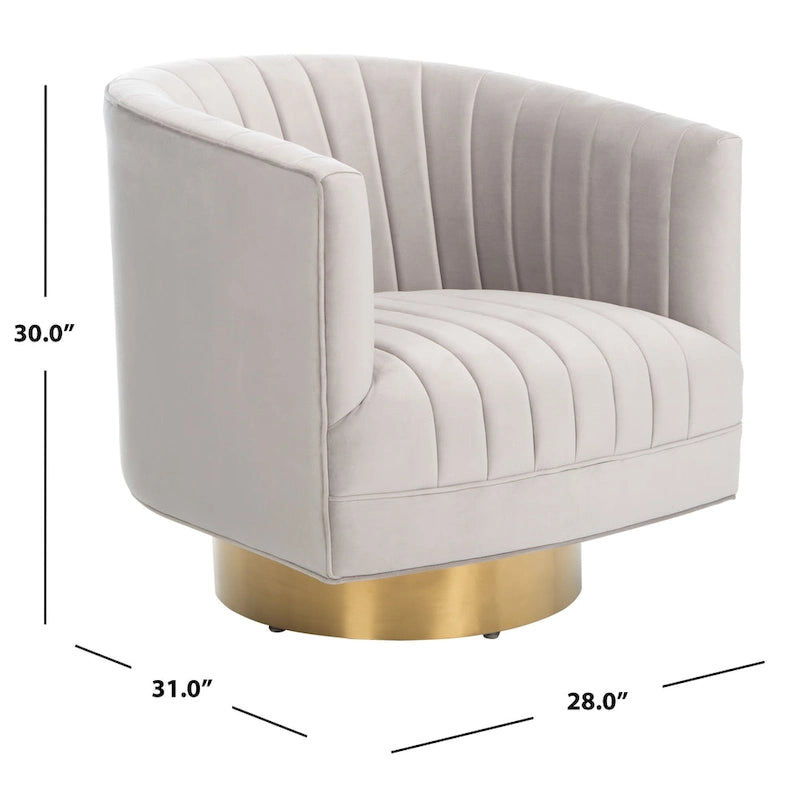 Poltrona a botte girevole SAFAVIEH Couture Matejka con rivestimento a canale - 28 L x 31 P x 30 A - 28Lx31Px30A