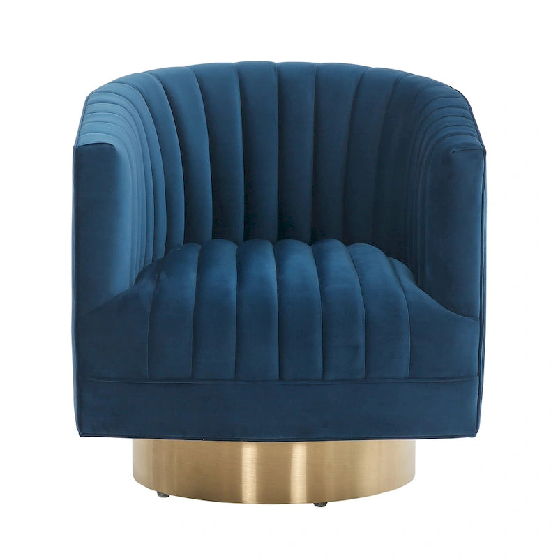 Poltrona a botte girevole SAFAVIEH Couture Matejka con rivestimento a canale - 28 L x 31 P x 30 A - 28Lx31Px30A