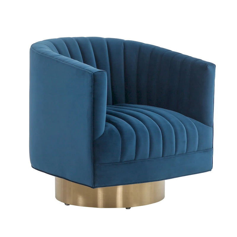 Poltrona a botte girevole SAFAVIEH Couture Matejka con rivestimento a canale - 28 L x 31 P x 30 A - 28Lx31Px30A
