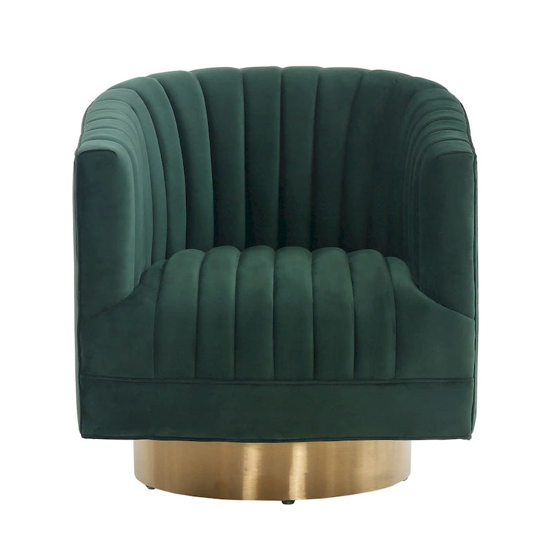 Poltrona a botte girevole SAFAVIEH Couture Matejka con rivestimento a canale - 28 L x 31 P x 30 A - 28Lx31Px30A