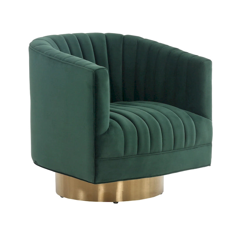 Poltrona a botte girevole SAFAVIEH Couture Matejka con rivestimento a canale - 28 L x 31 P x 30 A - 28Lx31Px30A