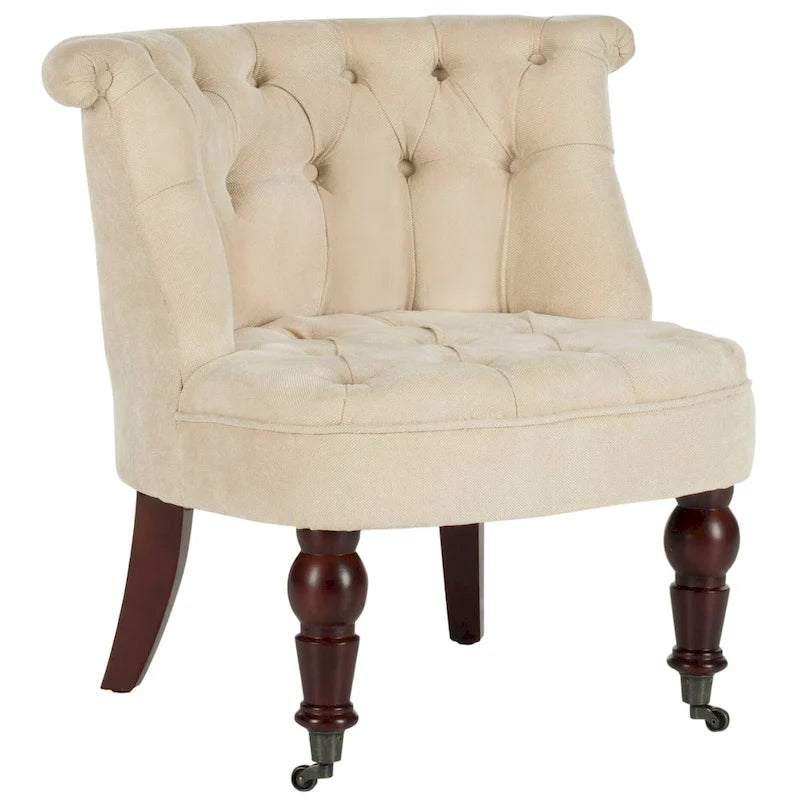 SAFAVIEH Shanell Sedia Trapuntata Crema Naturale - 26,4 x 24,2 x 27