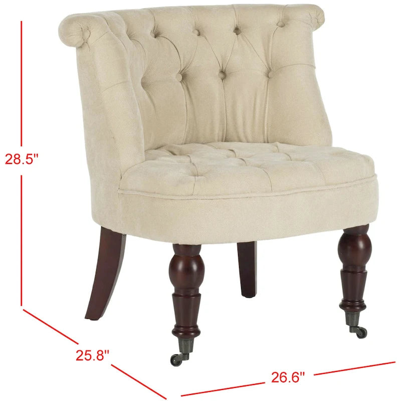SAFAVIEH Shanell Sedia Trapuntata Crema Naturale - 26,4 x 24,2 x 27