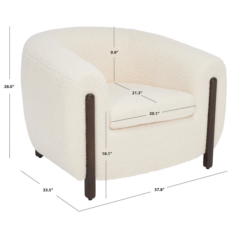 SAFAVIEH Couture Yauheniya Poltrona a Botte - 38 La. x 34 P x 28 A pollici - 38Px34Px28A