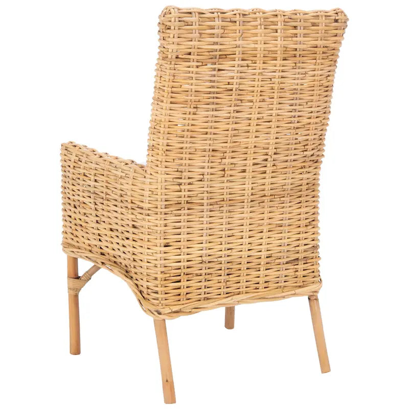 SAFAVIEH Winnifred Poltrona d'Appoggio Costiera in Rattan con Cuscino - 18.5 L x 22.8 P x 38.2 A - 19Lx23Px38A