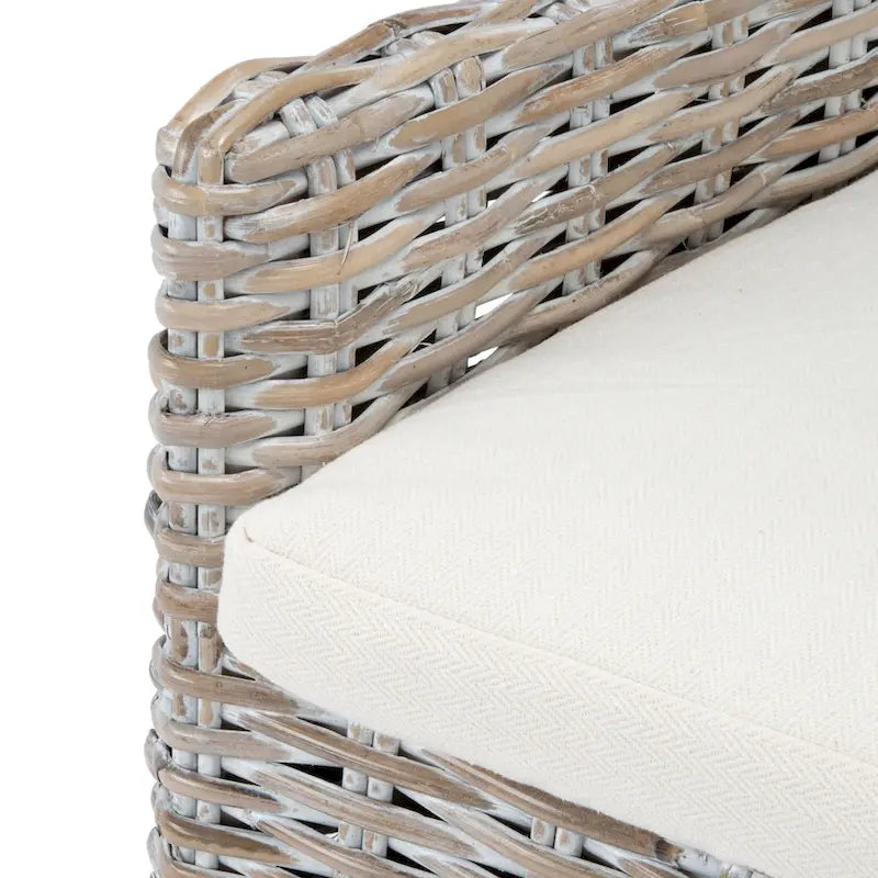 SAFAVIEH Winnifred Poltrona d'Appoggio Costiera in Rattan con Cuscino - 18.5 L x 22.8 P x 38.2 A - 19Lx23Px38A