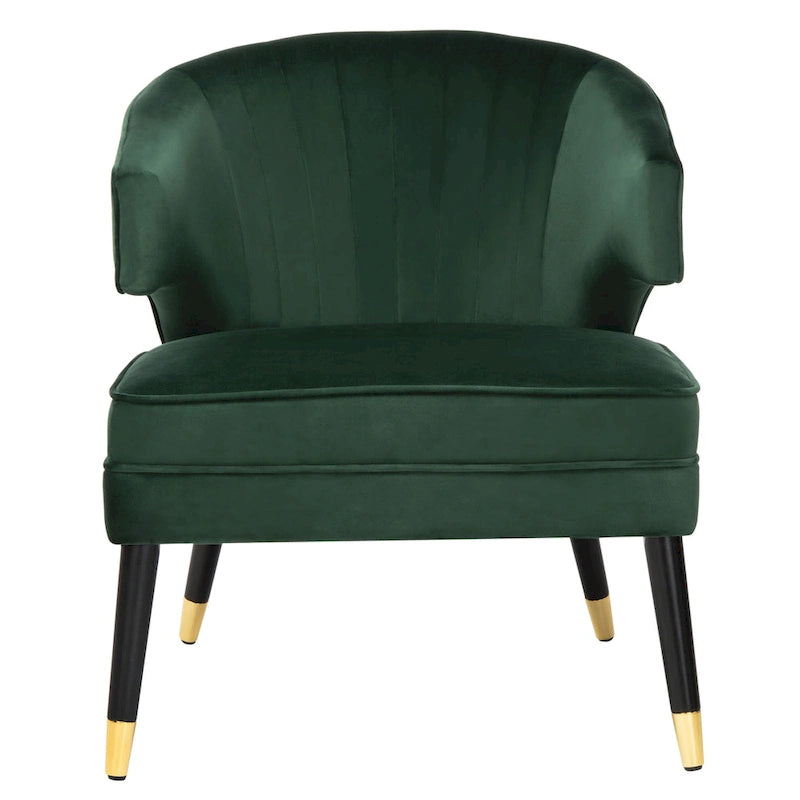 Poltrona accento Amalia in velluto con schienale ad ala SAFAVIEH - 26.8 x 28 x 31.9 - 27Lx28Px32A