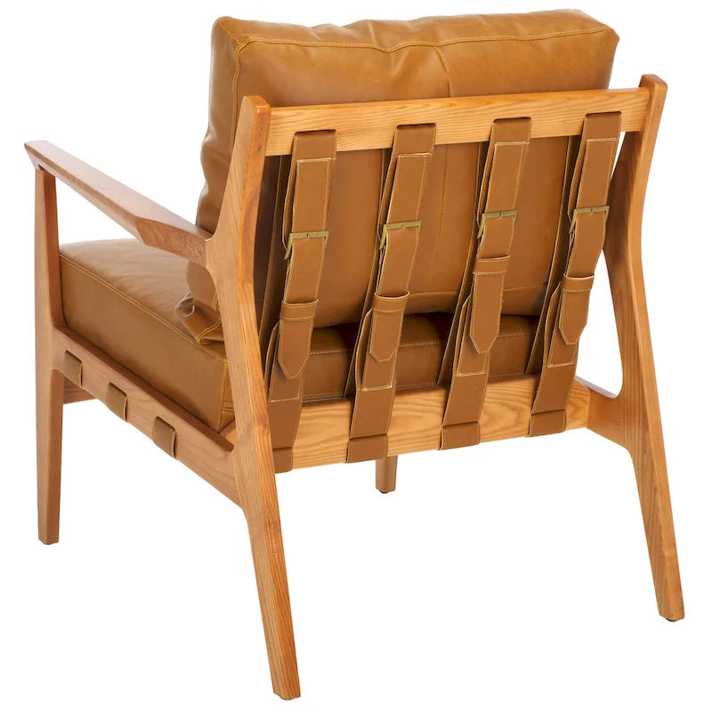 SAFAVIEH Donie Poltrona con cuscino in legno massello (completamente assemblata) - 28 In. L x 33 In. P x 34 In. H - 28Lx33Px34H