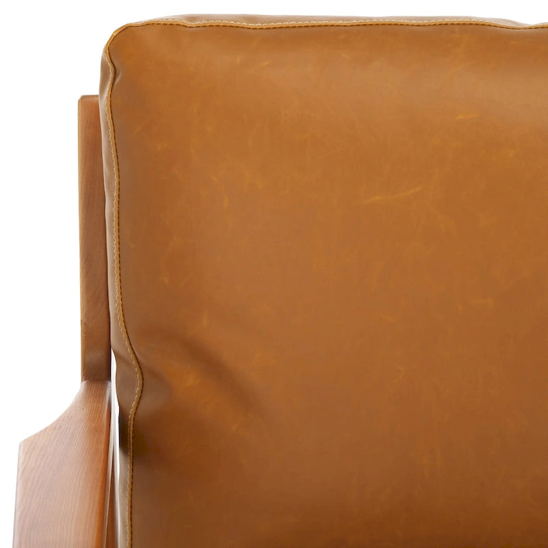 SAFAVIEH Donie Poltrona con cuscino in legno massello (completamente assemblata) - 28 In. L x 33 In. P x 34 In. H - 28Lx33Px34H