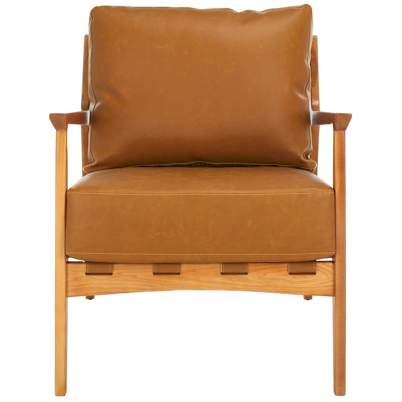 SAFAVIEH Donie Poltrona con cuscino in legno massello (completamente assemblata) - 28 In. L x 33 In. P x 34 In. H - 28Lx33Px34H