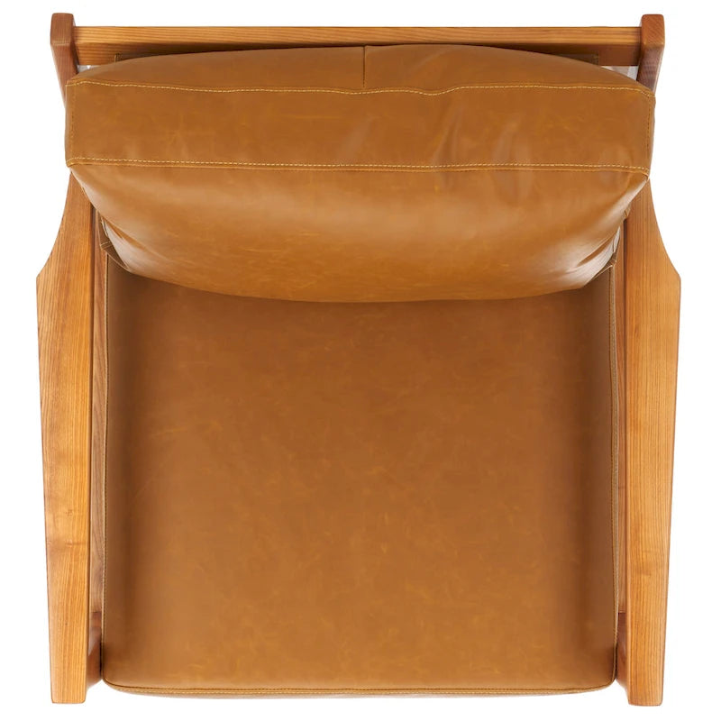 SAFAVIEH Donie Poltrona con cuscino in legno massello (completamente assemblata) - 28 In. L x 33 In. P x 34 In. H - 28Lx33Px34H