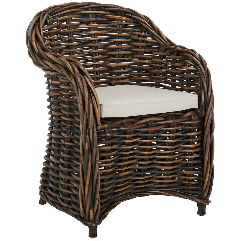 SAFAVIEH Styliani Poltrona Club in Rattan Naturale - 27.5 x 27.5 x 35.5 - 28Lx28Px36A