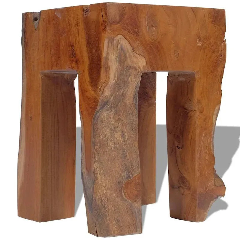 vidaXL Hocker aus massivem Teakholz, kleiner Beistelltisch, braun - 11.8 x 11.8 x 15.7