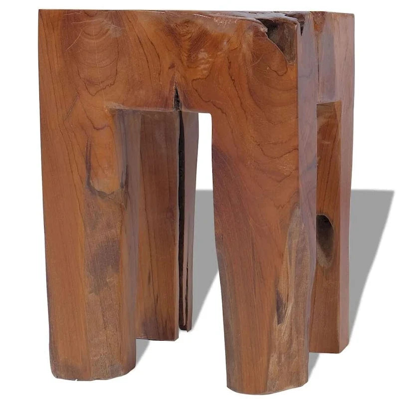 vidaXL Hocker aus massivem Teakholz, kleiner Beistelltisch, braun - 11.8 x 11.8 x 15.7