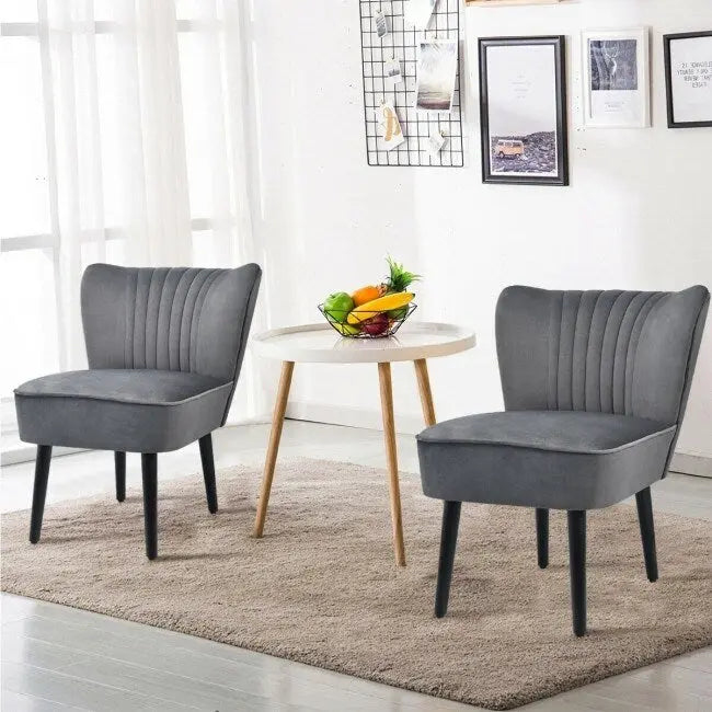Set di 2 sedie accent imbottite senza braccioli