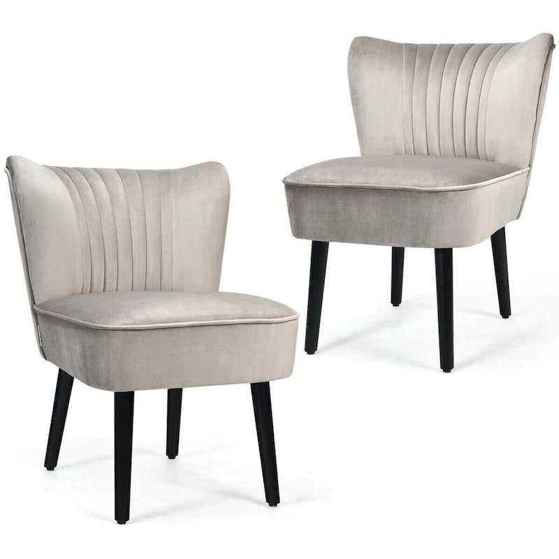 Set di 2 sedie accent imbottite senza braccioli