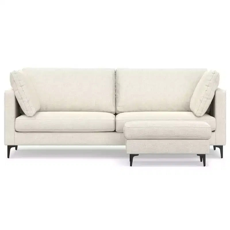 WyndenHall Lana 90" Mid Century Sofa with Ottoman Set